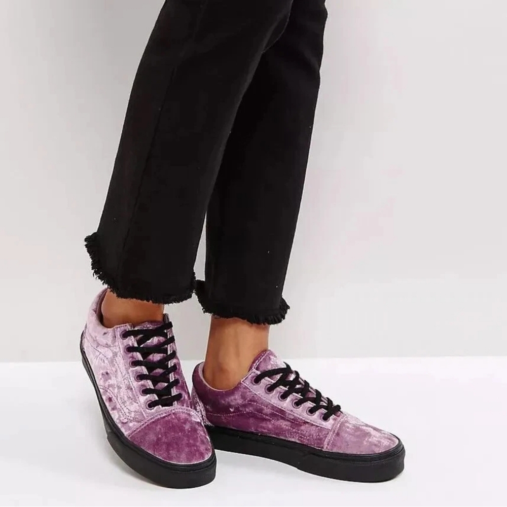 Vans Old Skool Shoes Womens 5.5 Mens 4 Velvet Sea Fog Lace Up Sneakers RARE